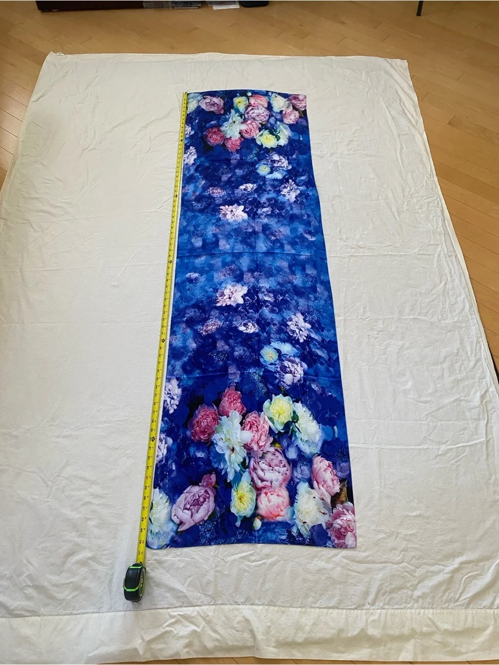 Silk Blue Floral Wrap Scarf Top